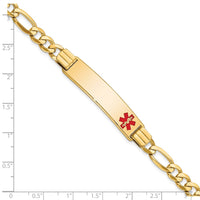 Thumbnail for 14K Medical Red Enamel Flat Figaro Link ID Bracelet