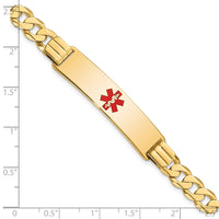 Thumbnail for 14K Medical Red Enamel Curb Link ID Bracelet