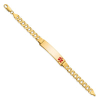 Thumbnail for 14K Medical Red Enamel Curb Link ID Bracelet