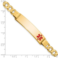 Thumbnail for 14K Medical Red Enamel Curb Link ID Bracelet