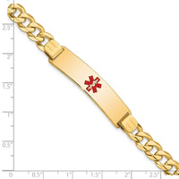 Thumbnail for 14K Medical Red Enamel Flat Curb Link ID Bracelet