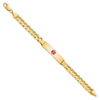 Thumbnail for 14K Medical Red Enamel Curb ID Bracelet