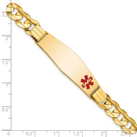 Thumbnail for 14K Medical Soft Diamond Shape Red Enamel Curb ID Bracelet