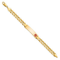 Thumbnail for 14K Medical Red Enamel Curb ID Bracelet