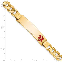 Thumbnail for 14K Medical Red Enamel Curb ID Bracelet