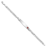 Thumbnail for 14K WG Semi-Solid Medical Soft Diamond Shape Red Enamel Cuban ID Bracelet