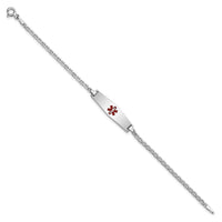 Thumbnail for 14k WG Medical Semi-Solid Soft Diamond Shape Enamel Anchor Link ID Bracelet