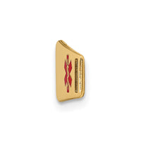 Thumbnail for 14K Epoxy Enameled Medical ID Off Ctr Soft Diamond Shape Plate # 816