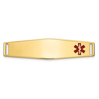 Thumbnail for 14K Epoxy Enameled Medical ID Off Ctr Soft Diamond Shape Plate # 817