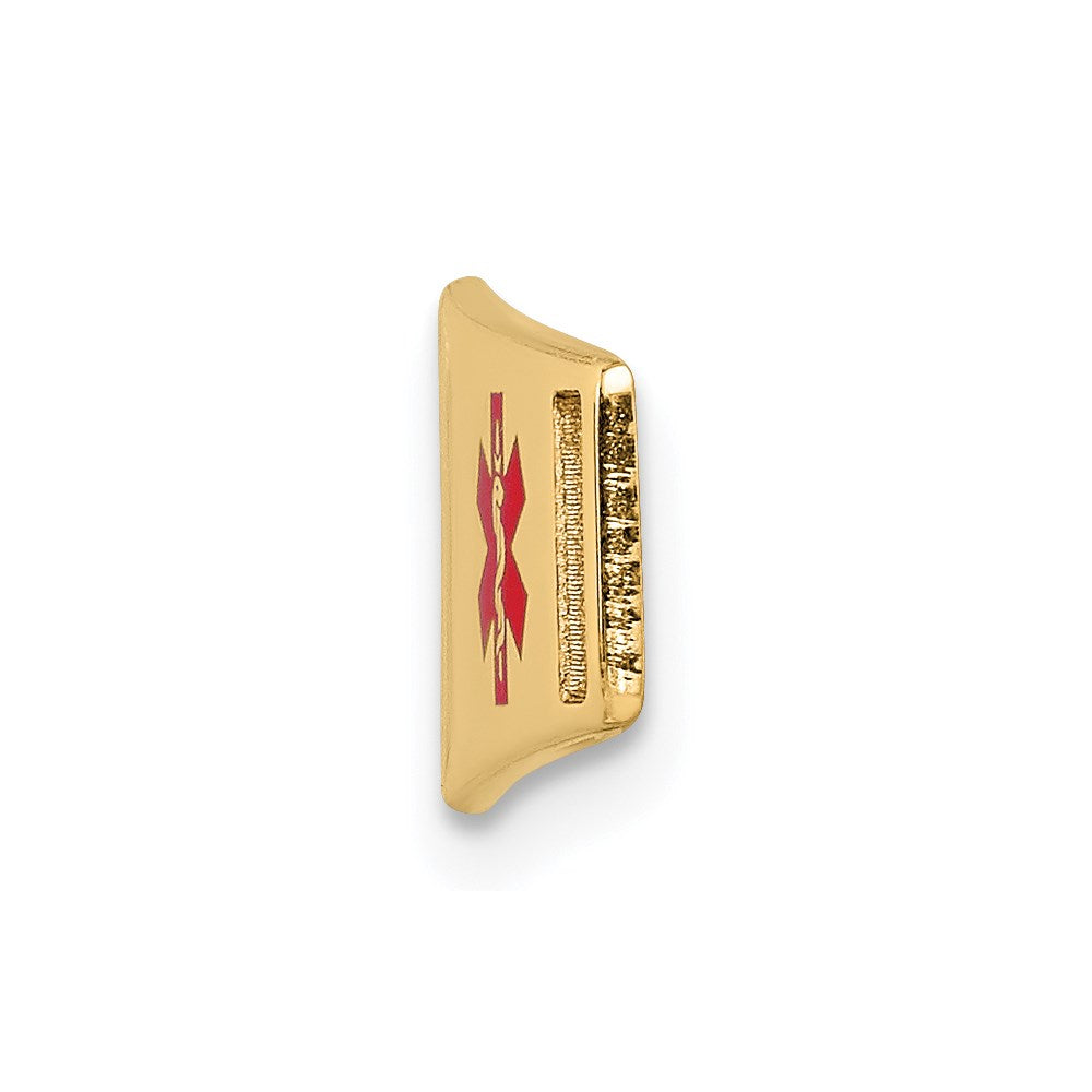 14K Epoxy Enameled Medical ID Off Ctr Soft Diamond Shape Plate # 818