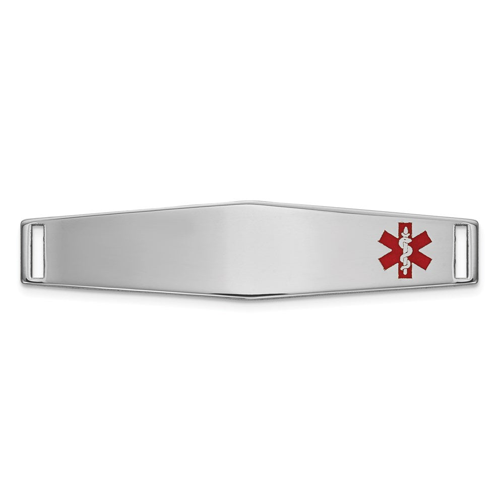 14K Epoxy Enameled Medical ID Off Ctr Soft Diamond Shape Plate # 818