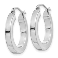 Thumbnail for 14k White Gold Square Tube Hoop Earrings