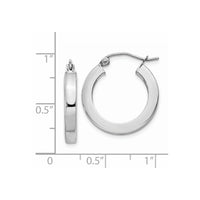 Thumbnail for 14k White Gold Square Tube Hoop Earrings