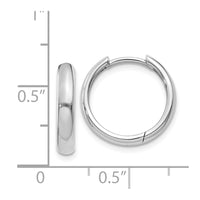 Thumbnail for 14k White Gold Round Hinged Hoop Earrings