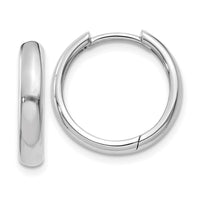 Thumbnail for 14k White Gold Round Hinged Hoop Earrings