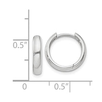 Thumbnail for 14k White Gold Round Hinged Hoop Earrings