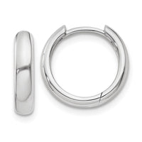 Thumbnail for 14k White Gold Round Hinged Hoop Earrings