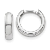 Thumbnail for 14k White Gold Round Hinged Hoop Earrings