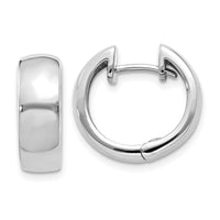 Thumbnail for 14k White Gold Round Hinged Hoop Earrings