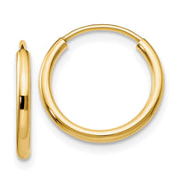 Thumbnail for 14k 1.5mm Polished Round Endless Hoop Earrings