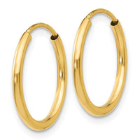 Thumbnail for 14k 1.5mm Polished Round Endless Hoop Earrings