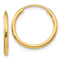 Thumbnail for 14k 1.5mm Polished Round Endless Hoop Earrings