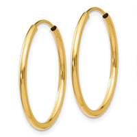 Thumbnail for 14k 1.5mm Polished Round Endless Hoop Earrings