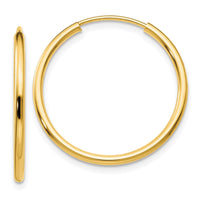 Thumbnail for 14k 1.5mm Polished Round Endless Hoop Earrings