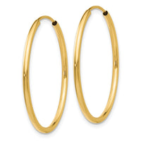 Thumbnail for 14k 1.5mm Polished Round Endless Hoop Earrings