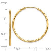 Thumbnail for 14k 1.5mm Polished Round Endless Hoop Earrings