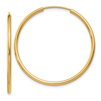Thumbnail for 14k 1.5mm Polished Round Endless Hoop Earrings