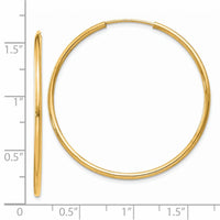 Thumbnail for 14k 1.5mm Polished Round Endless Hoop Earrings