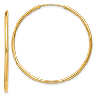 Thumbnail for 14k 1.5mm Polished Round Endless Hoop Earrings