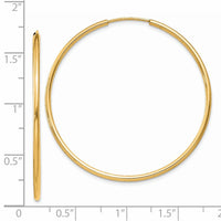 Thumbnail for 14k 1.5mm Polished Round Endless Hoop Earrings