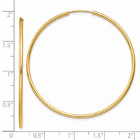 Thumbnail for 14k 1.5mm Polished Round Endless Hoop Earrings