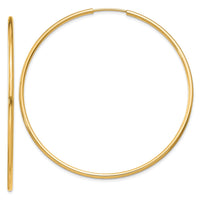 Thumbnail for 14k 1.5mm Polished Round Endless Hoop Earrings