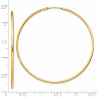 Thumbnail for 14k 1.5mm Polished Round Endless Hoop Earrings