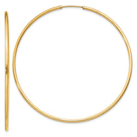 Thumbnail for 14k 1.5mm Polished Round Endless Hoop Earrings