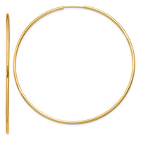 Thumbnail for 14k 1.5mm Polished Round Endless Hoop Earrings