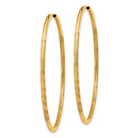 Thumbnail for 14k 1.5mm Satin Diamond-cut Endless Hoop Earrings