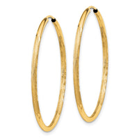 Thumbnail for 14k 1.5mm Satin Diamond-cut Endless Hoop Earrings