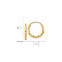 Thumbnail for 14k 1.5mm Satin Diamond-cut Endless Hoop Earrings