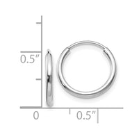 Thumbnail for 14k White Gold 1.5mm Polished Endless Hoop Earrings