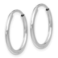 Thumbnail for 14k White Gold 1.5mm Polished Endless Hoop Earrings