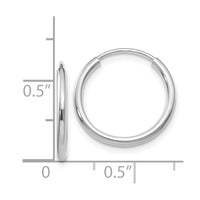 Thumbnail for 14k White Gold 1.5mm Polished Endless Hoop Earrings