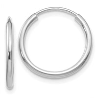 Thumbnail for 14k White Gold 1.5mm Polished Endless Hoop Earrings
