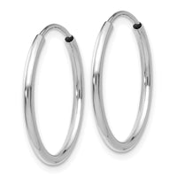 Thumbnail for 14k White Gold 1.5mm Polished Endless Hoop Earrings