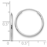 Thumbnail for 14k White Gold 1.5mm Polished Endless Hoop Earrings