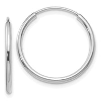 Thumbnail for 14k White Gold 1.5mm Polished Endless Hoop Earrings