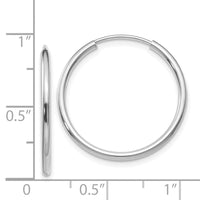Thumbnail for 14k White Gold 1.5mm Polished Endless Hoop Earrings